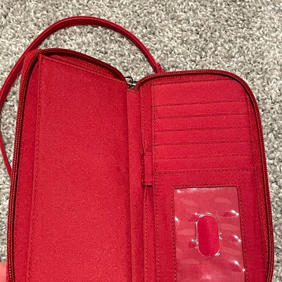 Pelle Studio Red Leather Wallet with Gold Accents - Picture 5 of 10